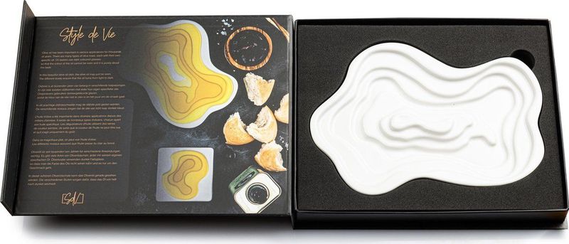 Style De Vie - Keramieken Olijfoliedipschaal - Wit - Keramiek - Matte Kleur