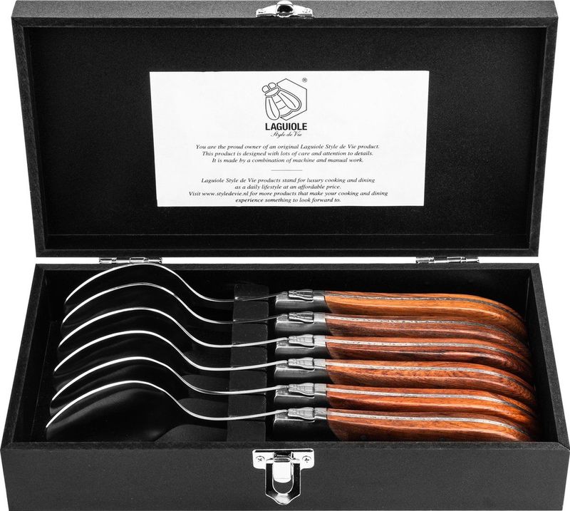 Laguiole Style de Vie - Luxury Line - Lepels - Rozenhout - RVS