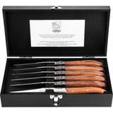 Laguiole Style de Vie - Luxury Line - Steakmes - Zilver - RVS - Pakkahout - 6-Delig