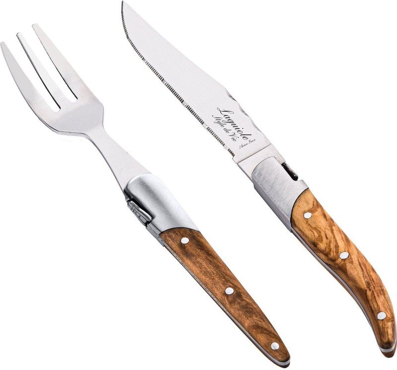 Laguiole Style de Vie mini bestek - tappabestek set van 8 olijfhout