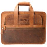 Rat Pack by Orange Fire Leren Laptoptas 15.6 inch 2 Vaks OF 559/15 Bruin