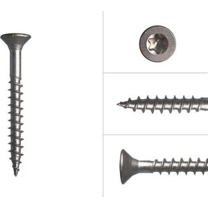 Wovar Spaanplaatschroeven RVS A2 4 x 35 mm Torx 20 | 200 Stuks