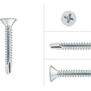 Wovar Zelftappers met boorpunt 4.8 x 32 mm Verzinkt | 200 Stuks | Zelftappende schroeven