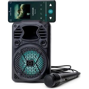 BRAINZ Karaoke boombox met microfoon - Karaoke Set - Bluetooth - Zwart