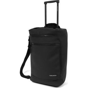 Norlander Lyon Trolleytas met Wieltjes - Reiskoffer - Dull PU - 21 Liter - Zwart