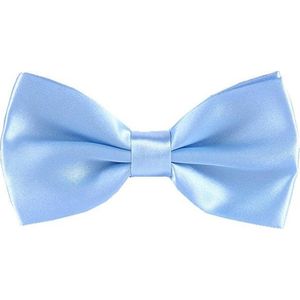 Fako Fashion® - Vlinderstrik - Vlinderdas - Strik - Satijn - Voorgestrikt - 12.5cm - Lichtblauw