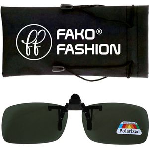 Fako Fashion® - Clip On Voorzet/Overzet/Opzet Zonnebril - Clip-On Polarized - Polariserend - Small - 127x35mm - Groen