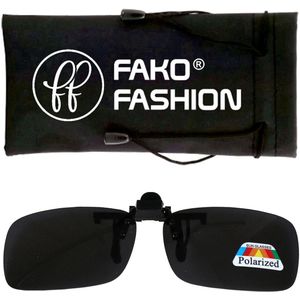 Fako Fashion® - Clip On Voorzet/Overzet/Opzet Zonnebril - Clip-On Polarized - Polariserend - Small - 127x35mm - Zwart