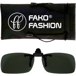 Fako Fashion® - Clip On Voorzet/Overzet/Opzet Zonnebril - Small - 125x33mm - Groen