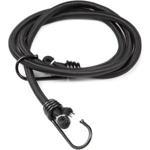 Spanelastiek met haken | 10 stuks | Zwart | Lengte: 120 cm | Zeer elastisch & slijtvast