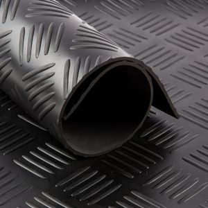 Rubber mat tranenplaatmotief | Rubber loper | 2 x 1,2 meter | Dikte: 3mm