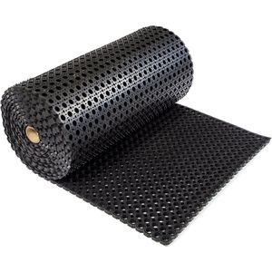 Rubbermat | Rubber op rol open bodem | 10,5 meter lang x 1meter breed (2.2cm dik) | werkplaatsmat | entreemat | schoonloopmat
