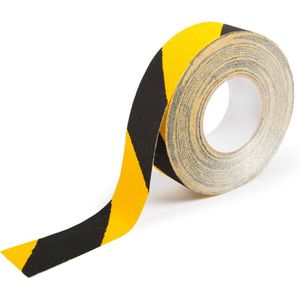 Anti slip tape - Zwart/geel - 50 mm breed - Veiligheidstape - Vervormbaar - Rol 18,3 meter