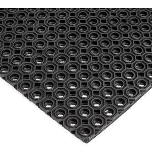 Rubbermat | Rubber ringmat | 100x50cm | Dikte 13mm | Deurmat rubber | 2 stuks | werkplaatsmat | entreemat | schoonloopmat