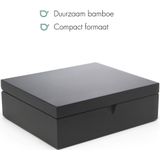 Bredemeijer Theedoos 6 vaks gesloten bamboe zwart