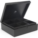 Bredemeijer Theedoos 6 vaks gesloten bamboe zwart