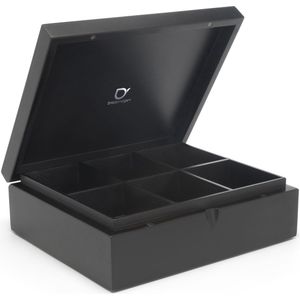 Bredemeijer Theedoos 6 vaks gesloten bamboe zwart