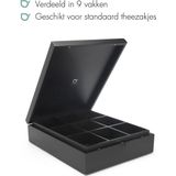 Bredemeijer Theedoos 9 vaks gesloten bamboe zwart