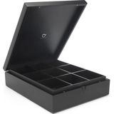 Bredemeijer Theedoos 9 vaks gesloten bamboe zwart