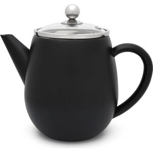 Bredemeijer Theepot Duet Eva 1,1L mat zwart met filter Dubbelwandig theezeef