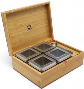 Bredemeijer - Theedoos - Bamboe - Met 4 Theeblikken en Maatlepel