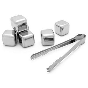 Leopold Vienna - IJsblokjes RVS (6 stuks) met tang RVS