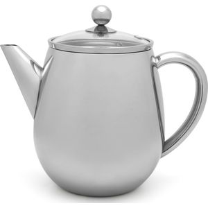 Bredemeijer Theepot Duet Eva 1,1L met filter Dubbelwandig glans RVS theezeef