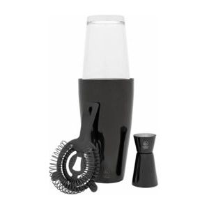 Leopold Vienna - Cocktailset Boston RVS zwart (cocktailshaker, jigger, zeef) cadeau giftset