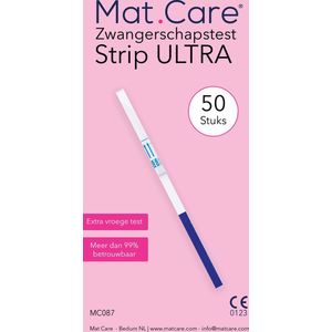 Mat Care Zwangerschapstest Strip Ultra XXL pack 50 stuks