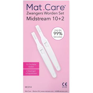 Mat Care Zwanger worden set Midstream 10 ovulatietesten + 2 zwangerschapstesten