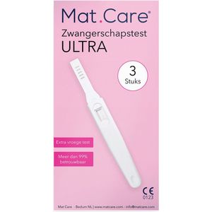 Mat Care zwangerschapstest Midstream Ultra - vroege zwangerschapstesten - extra gevoelig - 3 stuks