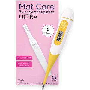 Mat Care ovulatiethermometer - BBT basal body temperature thermometer + 6 zwangerschapstest Ultra vroeg