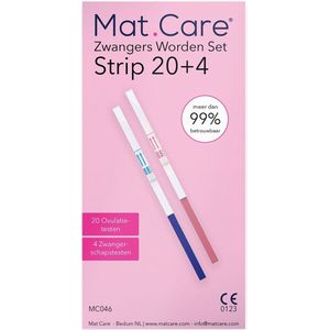 Mat Care Zwanger worden set Strip 20 ovulatietesten + 4 zwangerschapstesten