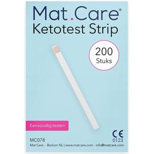 Mat Care Ketostrips - Ketonentest - Ketose teststrips - Ketosticks - Ketotest 200 stuks