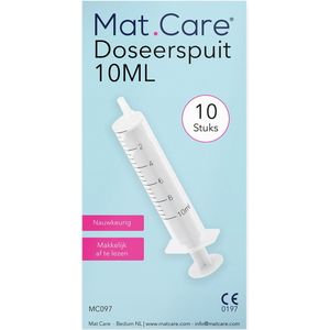 Mat Care spuit - spuiten - doseerspuit zonder naald - injectiespuit 10ml set 10 stuks