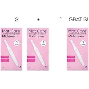Mat Care zwangerschapstest Midstream Ultra - vroege zwangerschapstesten - extra gevoelig - 6 + 3 Gratis