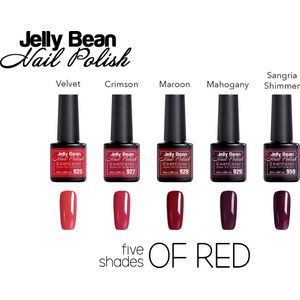 Jelly Bean Nail Polish Gel Nagellak New - Five shades of red - voordeelset - UV Nagellak 8ml