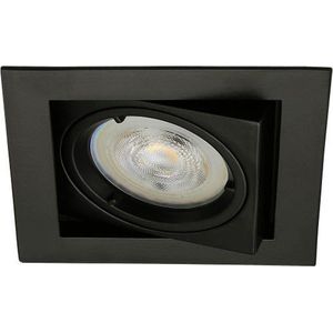 LED inbouwspot Uno -Vierkant Zwart -Koel Wit -Dimbaar -4.9W -Philips LED