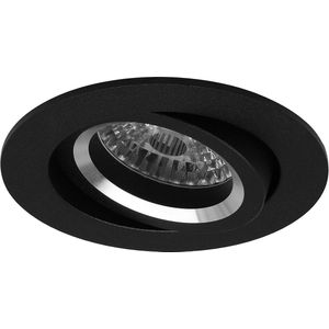 Platte inbouwspot Alon -Rond Zwart -Extra Warm Wit -Dimbaar -3.8W -RTM Lighting LED