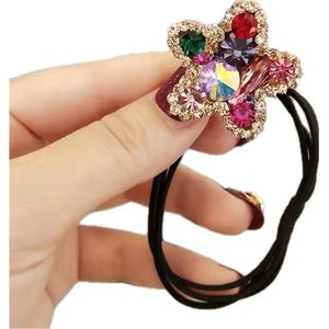 Haar elastiek - Haarsieraad - Haarspeld - Haarelastiekje - Haarclip - Haarklem - Haar accessoires - Dames - Meisjes - Multi - Ster - Strass Steentjes - 3 cm - Cadeau Tip