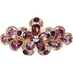 Haarklem | Haarklemmen Dames | Haarspeld | Groot | Haarspelden | Haarsieraad | Haarclip | Haar accessoires | Bloem | Roze | 9 cm x 4 cm | Cadeau Tip | Sinterklaas - KERST