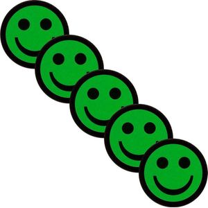 2DOBOARD Groene Smiley Magneten - 2,5 cm - 5 stuks - Whiteboard Magneten voor Planbord Kinderen - Weekplanner Kind - Weekplanner Whiteboard - Planbord Kind - Scrumbord