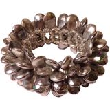 Armband - Druppelvorm - Grijs - Zilver - Rekbaar