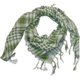 Vierkante Arafat Sjaal met Geruite Print Groen