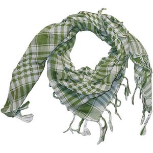 Vierkante Arafat Sjaal met Geruite Print Groen