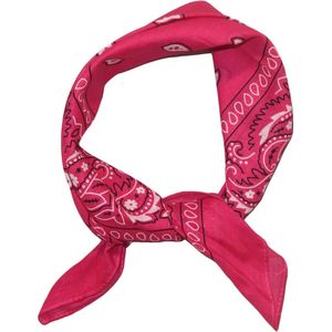 Bandana / Kleine Sjaal Fuchsia - Wit