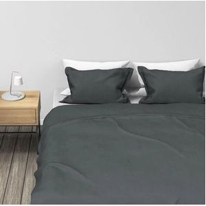 Dekbedovertrek Kayori Nikko Antracite Linnen-140 x 200 / 220 cm | 1-Persoons
