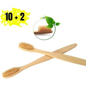 Bamboe Tandenborstelset - 100% Recyclebaar - Biologisch Afbreekbaar - Milieuvriendelijk - Duurzaam