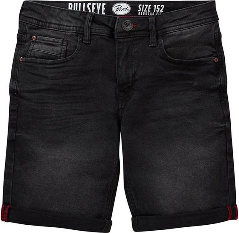 Petrol Industries - Bullseye Denim Short - Zwart - 98% Katoen, 2% Elastaan