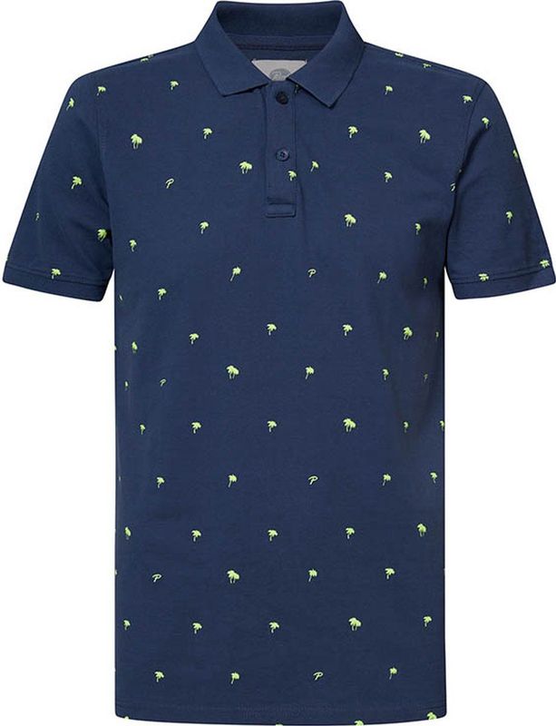 Petrol Industries - Palmtree Polo - Blauw - 100% Katoen